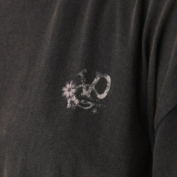 T-shirt femme loose à col rond acid wash avec print Japan