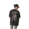 T-shirt femme loose à col rond acid wash avec print Japan