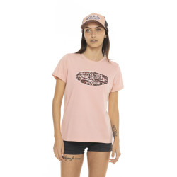 T-shirt à col rond manches courtes femme Logo Leopard