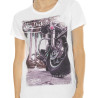 T-shirt à col rond manches courtes femme Photoprint Moto