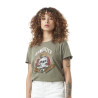 T-shirt femme col rond avec print en coton Roses