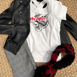 T-shirt femme jersey flamme croisé dans le dos avec print Savage