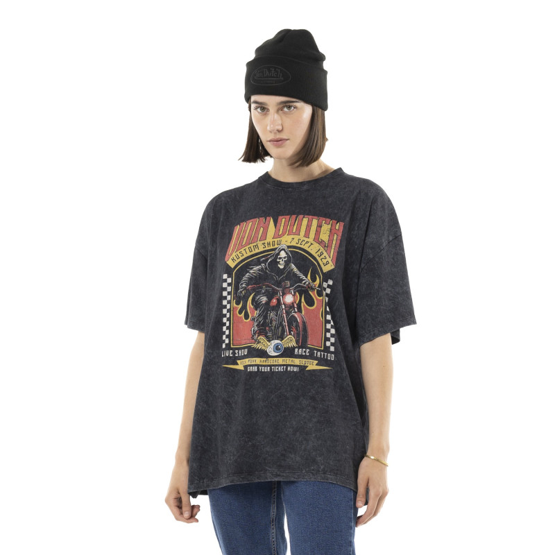 T-shirt femme relax fit col rond avec print devant Live Show