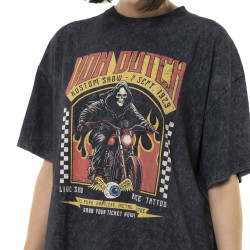 T-shirt femme relax fit col rond avec print devant Live Show