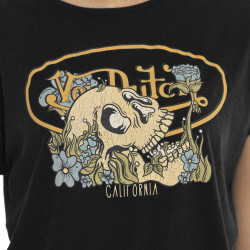 T-shirt à col rond manches courtes femme Vegetal Skull