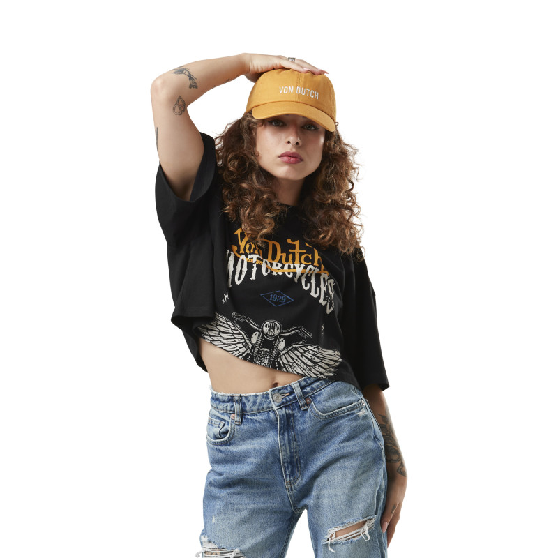 Crop top femme loose print devant en coton Will