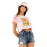 Crop Top Tie and Dye femme en coton Bow