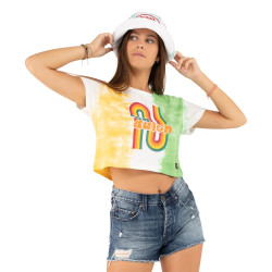 Crop Top Tie and Dye femme en coton Bow