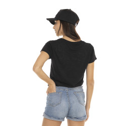 T-shirt en col V manches courtes femme Epee Coeur