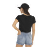 T-shirt en col V manches courtes femme Epee Coeur