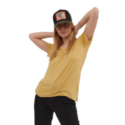 T-shirt femme col en V fluide avec strass Roon
