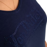 Tshirt en col V Logo Strass femme Roon