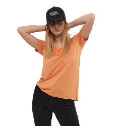 T-shirt femme col en V fluide avec strass Roon
