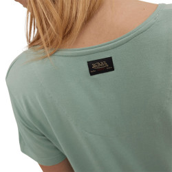 T-shirt femme col en V fluide avec strass Roon