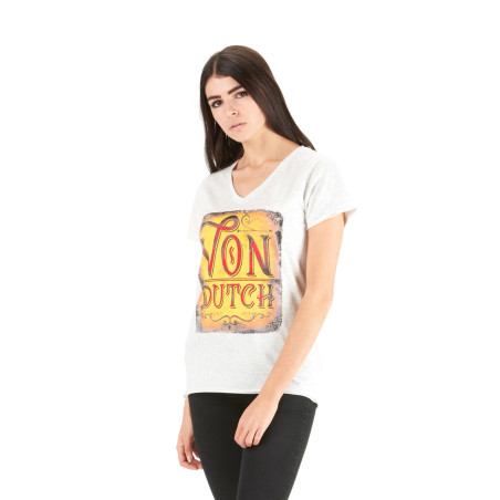 T-shirt pailleté femme Col V Play