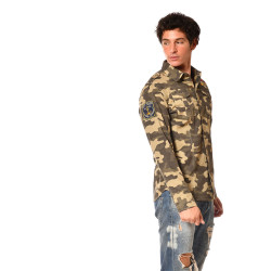 Chemise homme manches longues Camouflage War