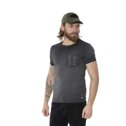 T-shirt homme col rond avec poche imprimée tête de mort Twain