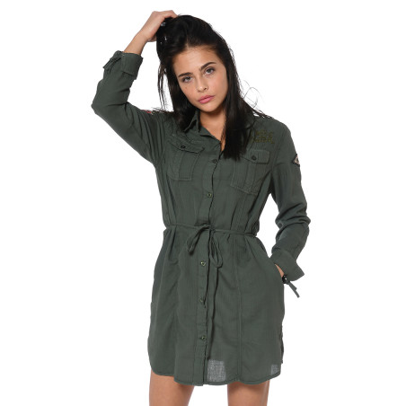 Robe chemisier légère fendue sur côtés Happy