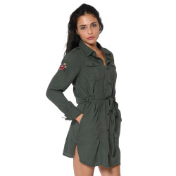 Robe chemisier légère fendue sur côtés Happy