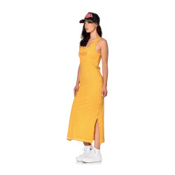 Robe longue effet usé logo contrasté devant Faith