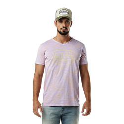 T-shirt homme col v avec traitement en coton Ron