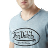 T-shirt homme col v avec traitement en coton Ron