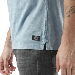 T-shirt homme col v avec traitement en coton Ron