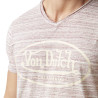 T-shirt homme col v avec traitement en coton Ron