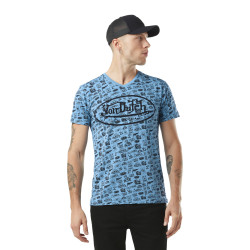 T-shirt homme col v imprimé en coton Tyron