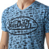 T-shirt homme col v imprimé en coton Tyron