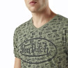T-shirt homme col v imprimé en coton Tyron