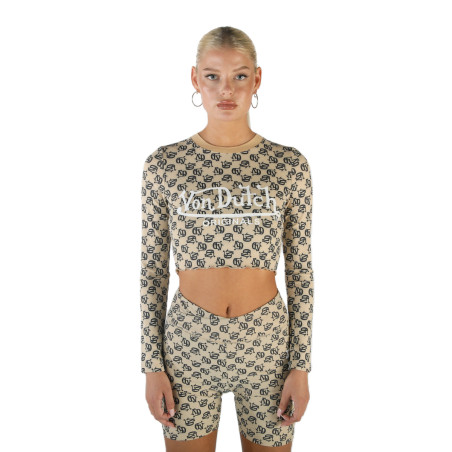 Crop top femme à manche longue col rond Baker