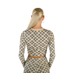 Crop top femme à manche longue col rond Baker