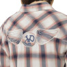 Chemise femme à carreaux tissés avec patch et broderies Stud