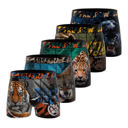Lot de 5 boxers homme Garantie 2 ans Wild Animals
