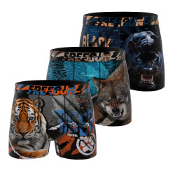 Lot de 3 boxers enfant Garantie 2 ans Wild Animals