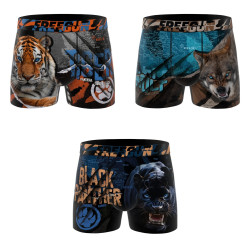 Lot de 3 boxers enfant Garantie 2 ans Wild Animals