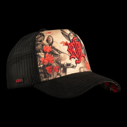 Casquette enfant avec filet, logo brodé et visière suédine