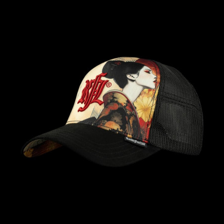 Casquette trucker imprimée avec filet  et logo brodé Last Kiss