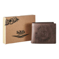 Portefeuille en cuir véritable Von Dutch Kart 9x11 cm