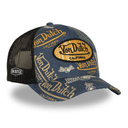 Casquette trucker filet effet denim patch brodé Cafe dust