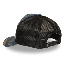 Casquette trucker filet effet denim patch brodé Cafe dust