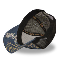 Casquette trucker filet effet denim patch brodé Cafe dust