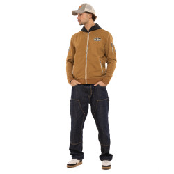 Veste zippée légère homme type bombers avec patchs Larry