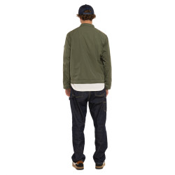 Veste zippée homme de moto en polyester avec patchs Oil