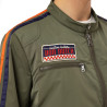 Veste zippée homme de moto en polyester avec patchs Oil