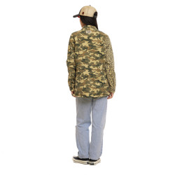 Veste femme cintrée en twill 2 imprimés allover avec patch Bi-Color