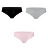 Lot de 3 slips femme  en coton uni et imprimé ceinture fine 2cm BGP