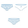 Lot de 3 slips femme  en coton uni et imprimé ceinture fine 2cm Pck1