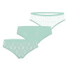 Lot de 3 slips femme  en coton uni et imprimé ceinture fine 2cm Pck12